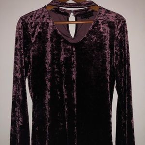 Long sleeve velvet shirt